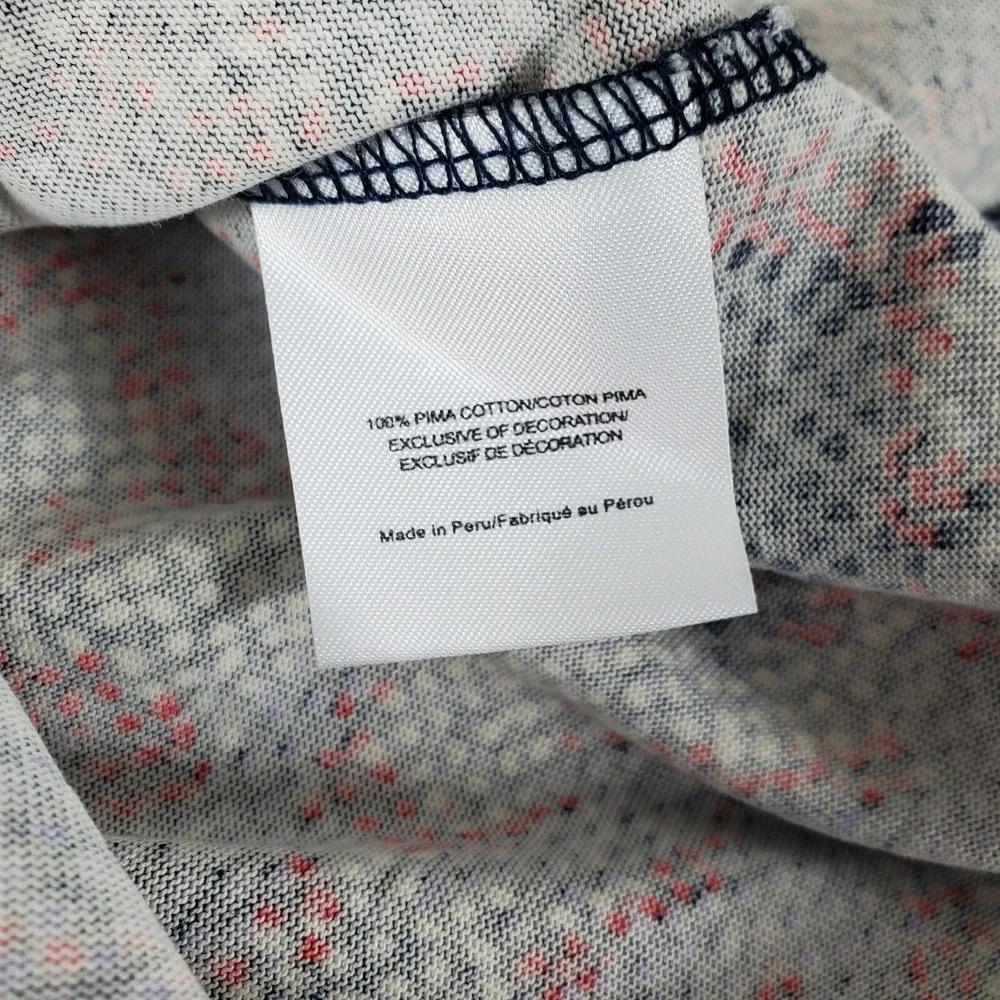 Tory Burch Dahlia‎ Dress Size M Long Sleeve Navy Floral Drop Waist Pima Cotton